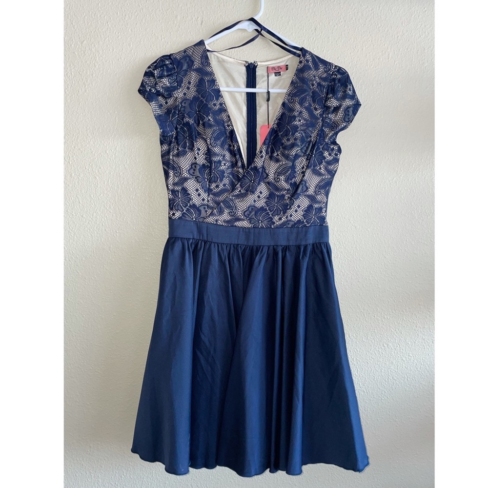 Chi Chi London navy lace dress